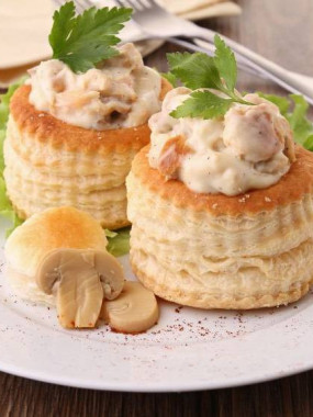Vol au vent de chapon aux morilles 