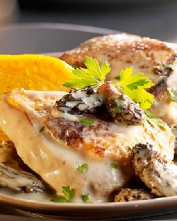 Chapon sauce morilles 