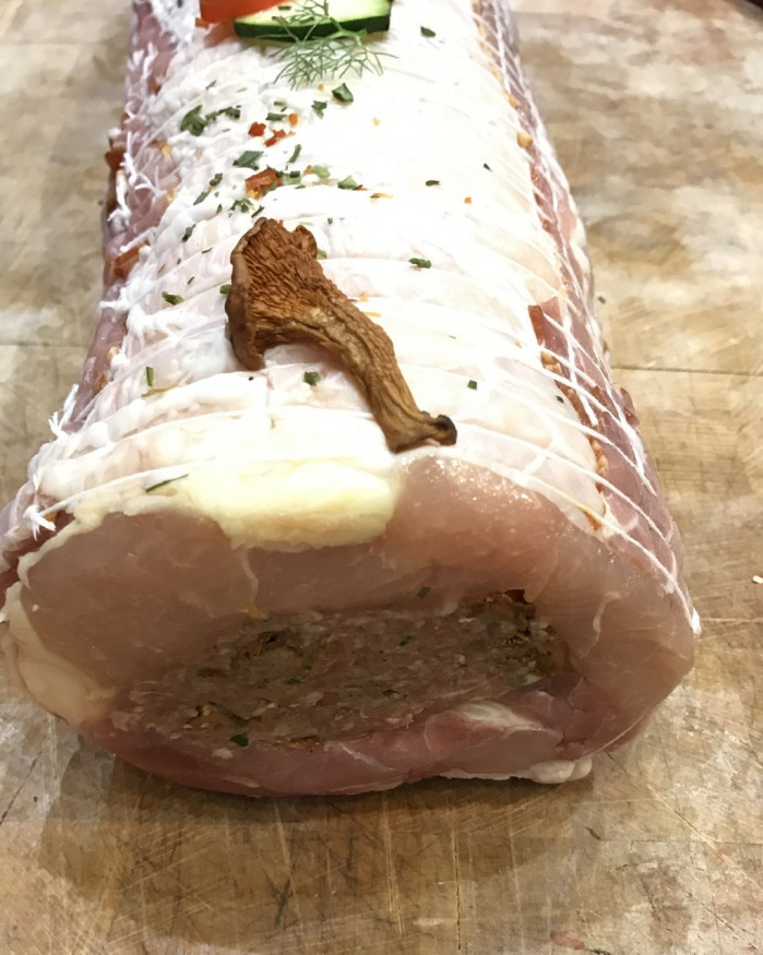 Rôti de chapon aux girolles 