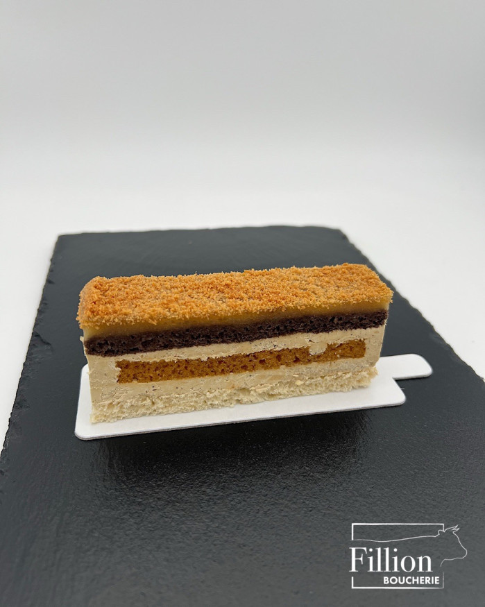 Opéra foie gras pain d’épices poire