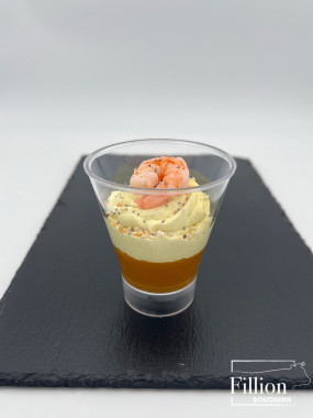 Verrine gambas mangue curry